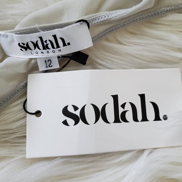 Sodah Spice Corset Top & Soft Mesh Cropped Sleeve SZ 12 - Picture 8 of 10